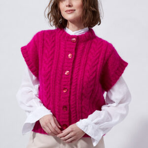 Mönster: Ärmlös väst med flätor, 195-10 Plassard