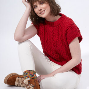 Mönster: Flätstickad top utan sömmar, 195-12 Plassard